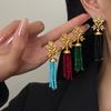 Vintage Relief Bohemian Fringed Earrings Earrings Retro Elegance Light Luxury Exquisite Commuter Versatile Fashion Advanced