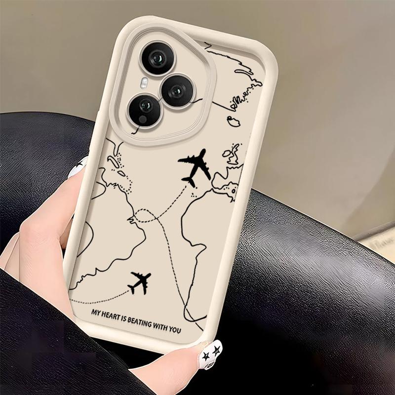 Air Route Pattern Soft TPU Phone Case For Honor 400 Pro 200 Pro X8c X9c Smart X6a X6b X6c Magic7 Lite Silicone Protect Cover