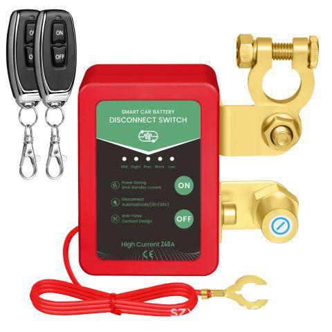 

12V Remote Battery Disconnect Switch Smart Voltage Car Battery Kill Switch for Vehicle RV ATV Truck Boat with LED