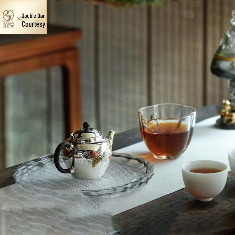 Edenus Handmade Silver Embossed Teapot