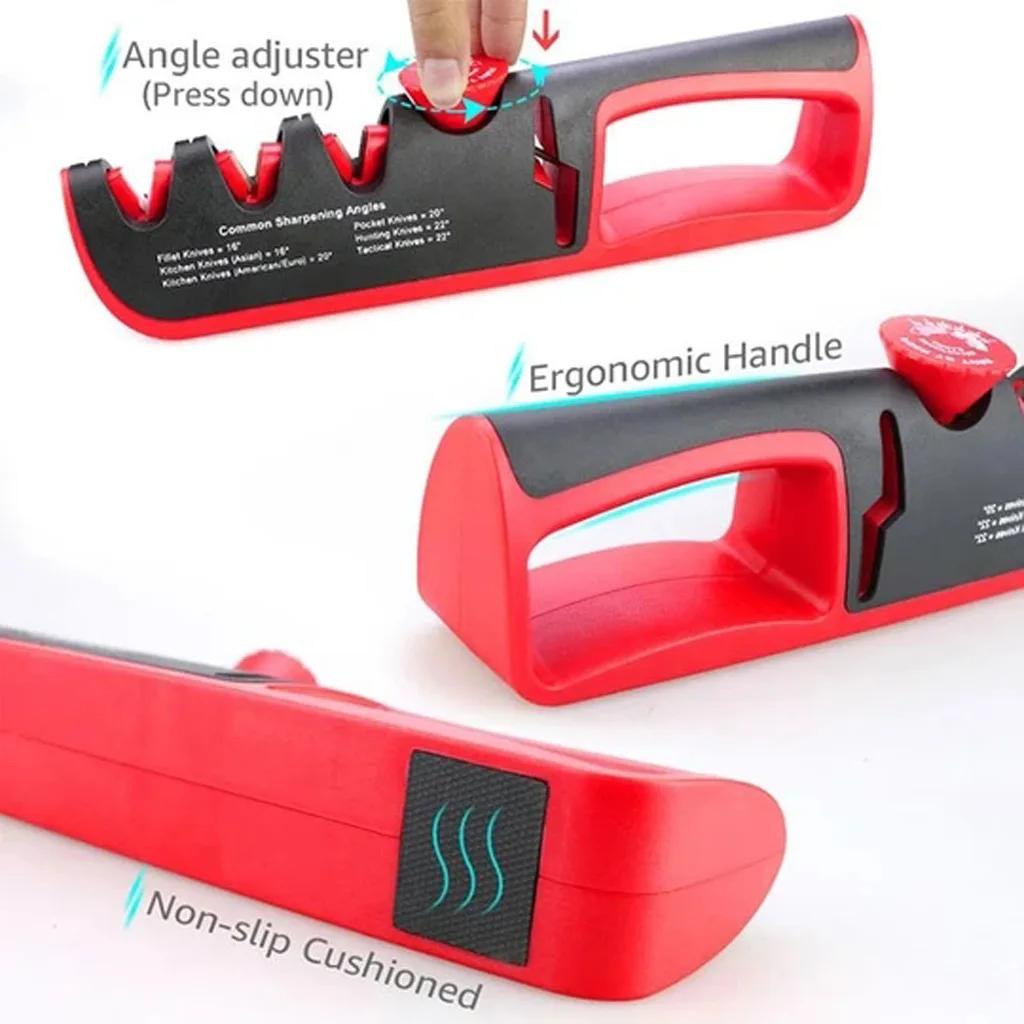 Knife Sharpener Professional 4 In 1 Kitchen Knives Grinder Scissors Sharpening Stone Whetstone Angle Adjustable Sharpener