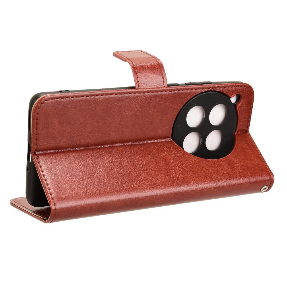For OnePlus Ace 3 5G/12R 5G Phone Case PU Leather Crazy Horse Texture Cover