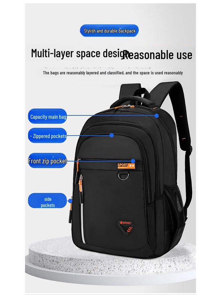 Sac à dos professionnel grande capacité pour ordinateur portable, idéal pour les voyages et l'école.