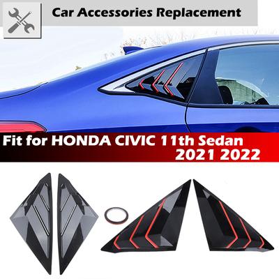 Passend für Honda Civic 11. Limousine 2022 5-Türer Hinteres Seitenfenster Lamellenabdeckung Zierleiste Lüftung Spoiler Panel Auto