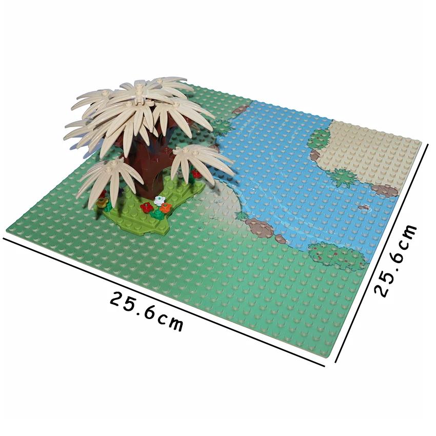 Non-Toxic Construction Bricks City Baseplates Diy Sea Beach Islands River Grasslands Plates 32X32 Dots Small Particle Building Blocks Toys