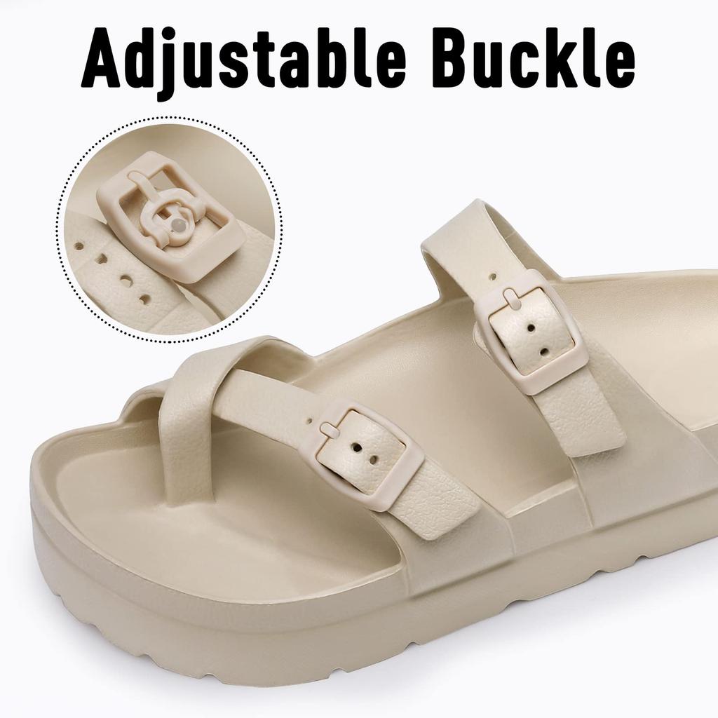 Fashion Shevalues Comfy Casual Women Slippers With Adjustable Buckle Soft Outdoor Beach Sandals Fashion Shoes Platform Women Sandals