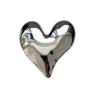 Glossy Irregular Heart Brooch: Stainless Steel Luxury Pin for Women's Jackets