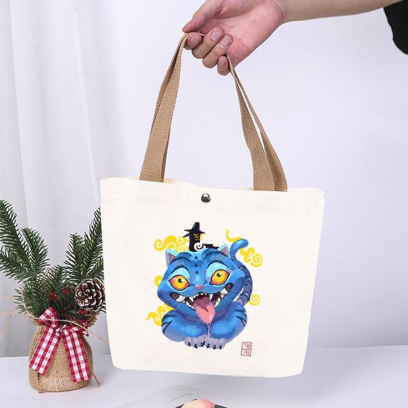 K-Pop Anime Cartoon Printed Student Fashion Casual Canvas Bag Going Out High Value Portable Shoulder Bag