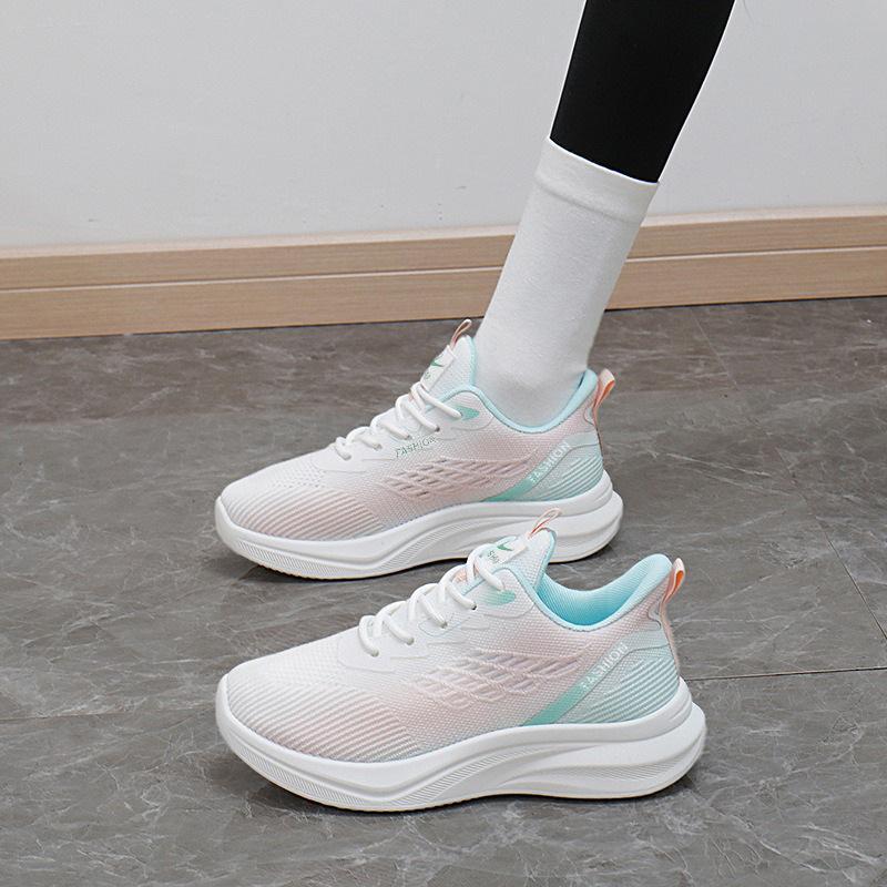 Summer casual women's shoes fly-woven soft-soled versatile breathable mesh sneakers work shoes