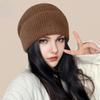 Women's New Style of Wool Hats In Autumn and Winter Big Head Circumference Loose Knitted Pile Hats Versatile Small Cold Hats Showing Off Their Faces