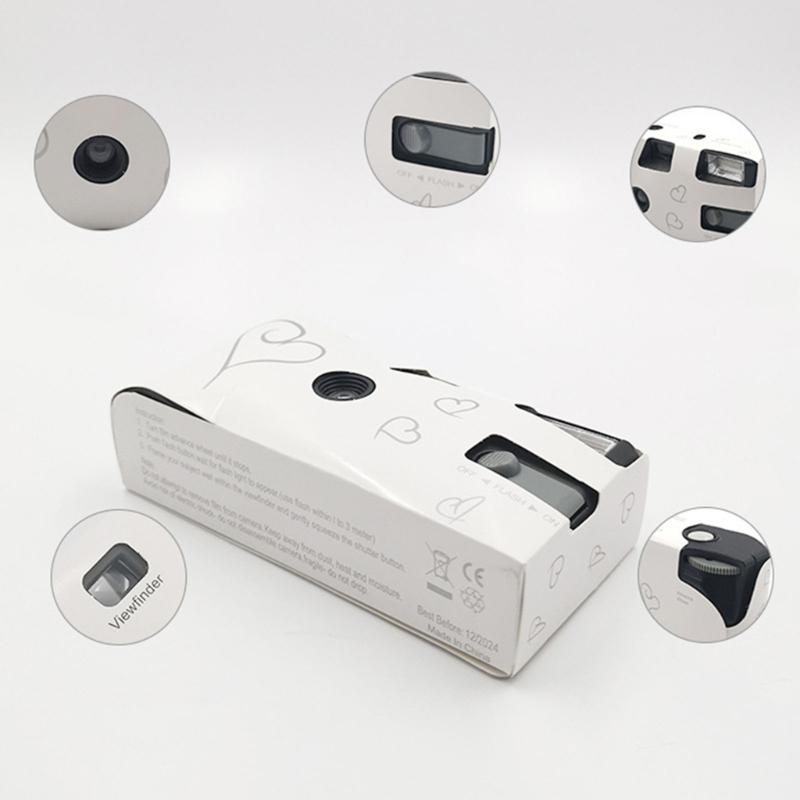 Retro Style 35mm Disposable Camera Flash Light Function Single Use Camera with Color Films for Weddings Parties