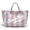 Striped Women's Tote Bag Contrast Color Letter Large Capacity Shoulder Bag Commuter Underarm Bag