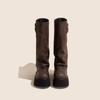 Hong Kong Sweet Cool High Trouser Boots Women's 2025 Autumn New Models But Knee Small Thick-soled Heightening Boots British