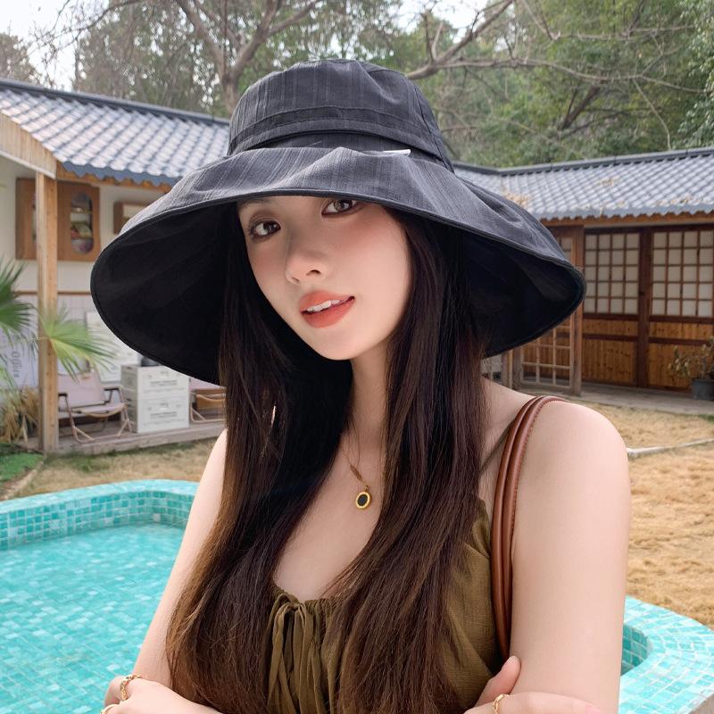 

Весенне-осенняя шляпа женская летняя шляпа-ведро с бантом дорожная складная солнцезащитная шляпа с широкими полями от солнца тренд One Size