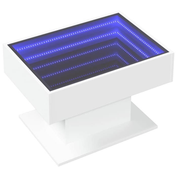VidaXL Coffee Table with White LED 70x50x45 Cm Engineered Wood, Side Table, Living Room Table, Side Table, End Table 847532