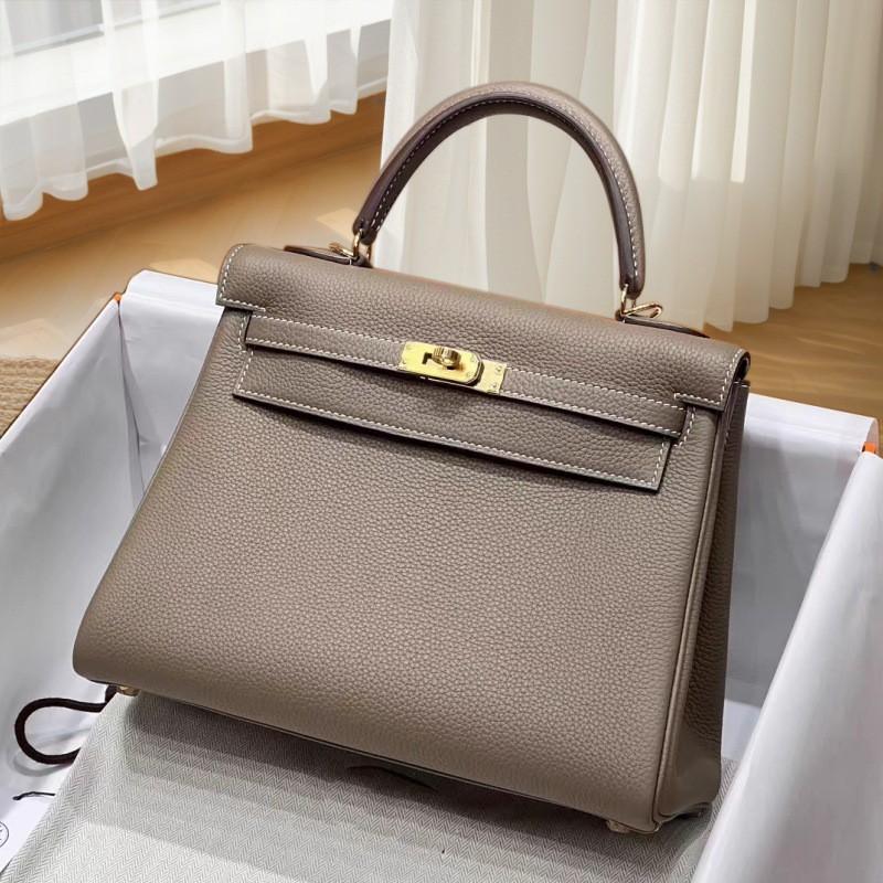

New Lychee Pattern Togo Leather Sewn Bag Genuine Women s High-end Cross-body Fashionable All-match Handbag 25cm internal suture темно-серого