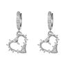 Light Luxury Love Earrings, Fashionable Zircon Copper-Plated Real Gold Earrings, Temperament Jewelry.