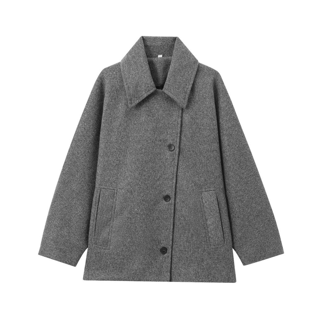 Winter European and American Women's Single-breasted Lapel Loose Jacket