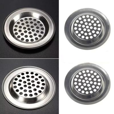 1/2Pcs Stainless Steel Mesh Sink Strainer Kitchen Bath Hair Catcher Trap Drain Filter Circular Stainless Steel Pool Funnel