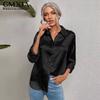 GMXIA Women's Fashion Casual Leisure Long Sleeve POLO Neck Blouses & Shirts