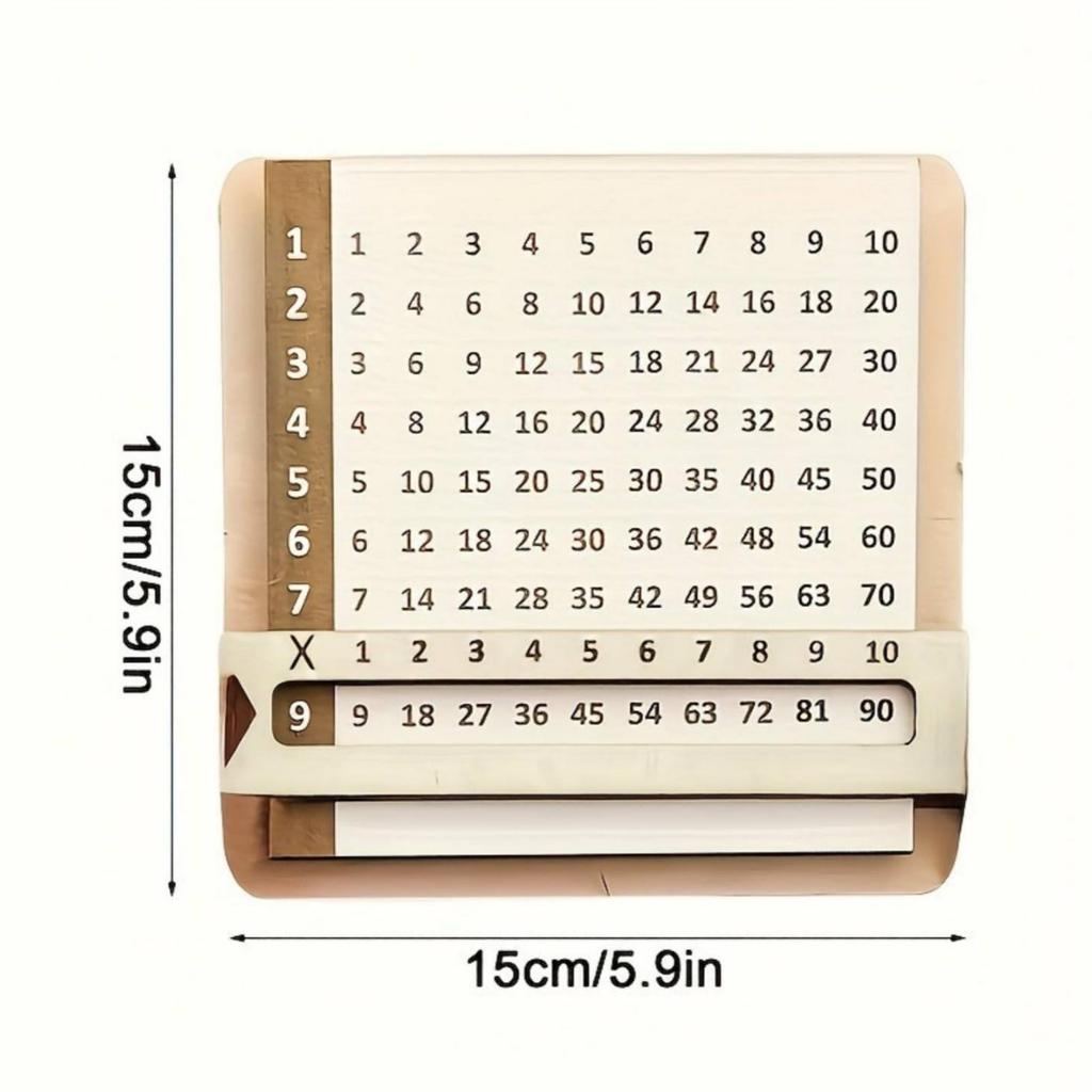 Sliding Multiplication Board Interactive Learning Math Practice Textured Wooden Times Table