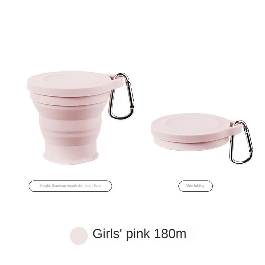 1PCS Silicone Folding Mug with Hook and Loop Retractable Mug Outdoor Climbing Multifunctional Water Mug