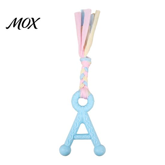Pet Boredom Relief Toys A-Letter Dog Chew Toy with Braided Rope, Tug of War TPR Toy, Puppy Teeth Cleaning for Small Medium Breed Dogs Chewing