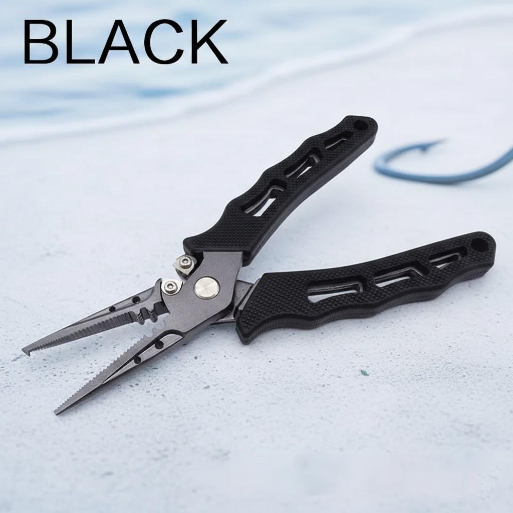 

7 Inch High Quality Fishing Plier Precision Forged Stainless Steel Multifunctional Scissor Line Cutter Ring Opener чорний