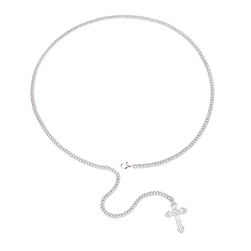 Punk Gothic Cross Waist Chain Jk Accessories Skirts Chain Pants Chain For Women Girls Body Chain Simple Cross Waistband Gifts