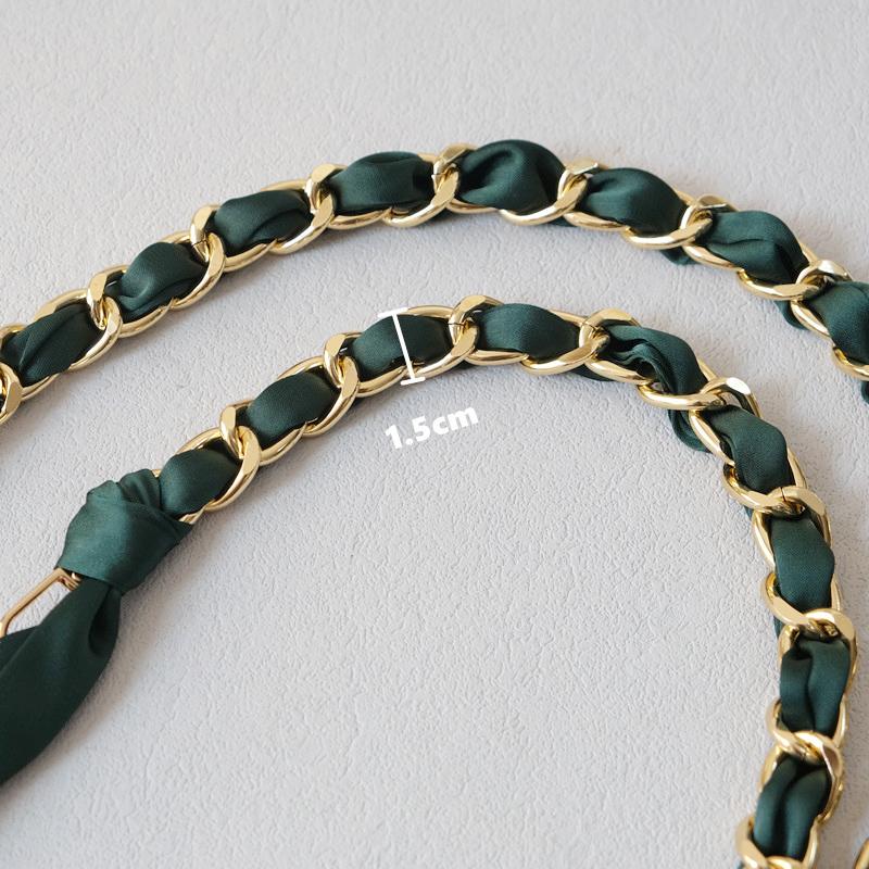 New Fashion Spring Woman Handbag Accessory Chains Detachable Long Cross Body Solid Cute Silk Strap Women Luxury Chain Bag Handles