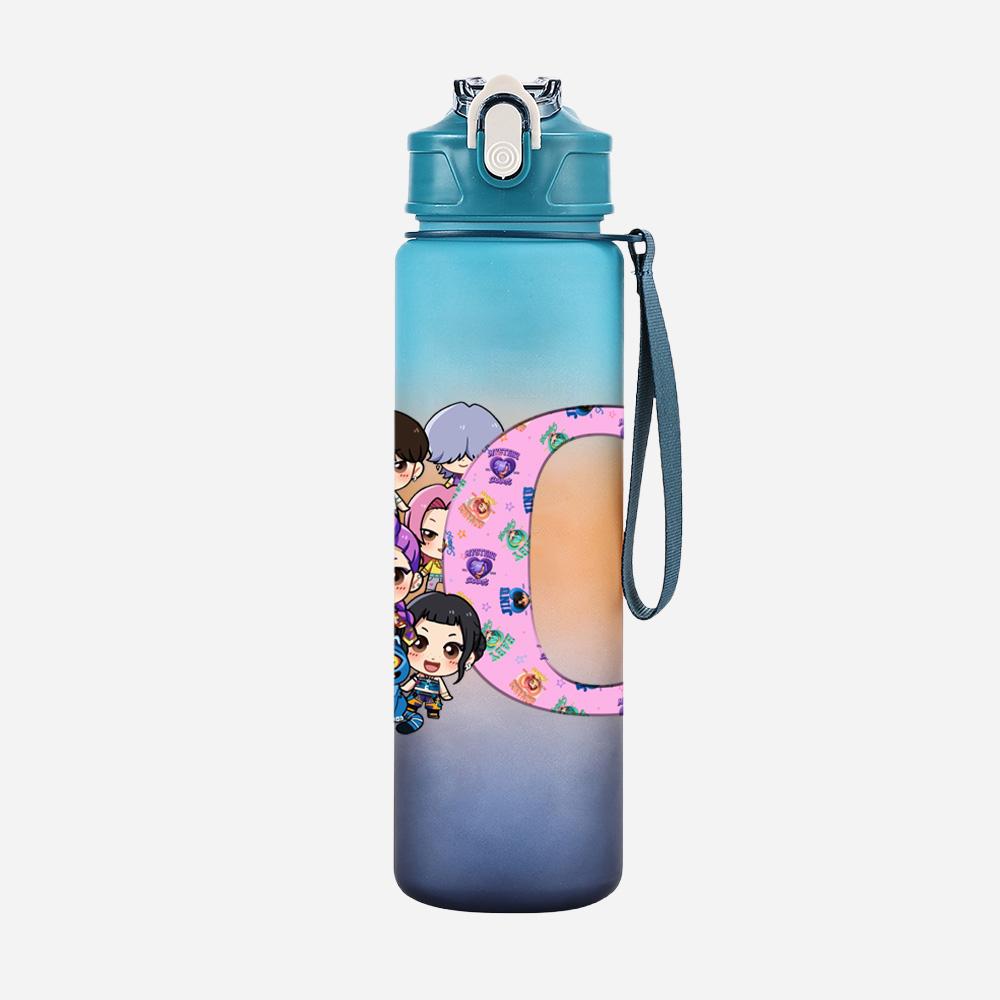 26 English Letter K-Pop Demon Hunters Printed Large Capacity Drinking Cup Portable Outdoor 750Ml Water Bottle Sports Water Cup Children Gift