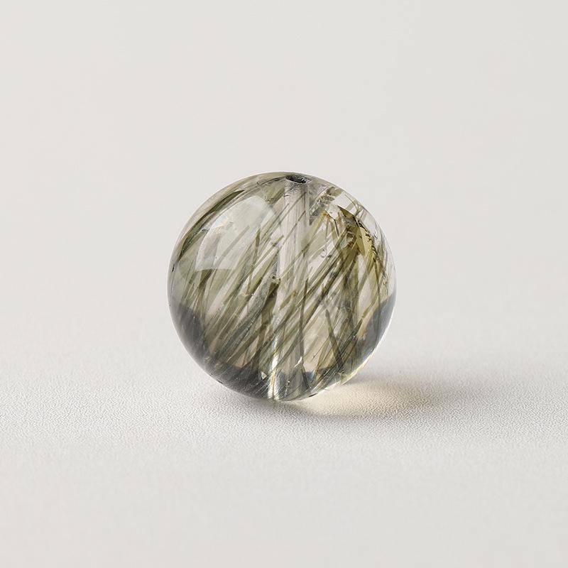 Natural Green Tourmaline Rutilated Quartz Ice Crystal Bead, DIY Multi-Gem Bracelet/Necklace.