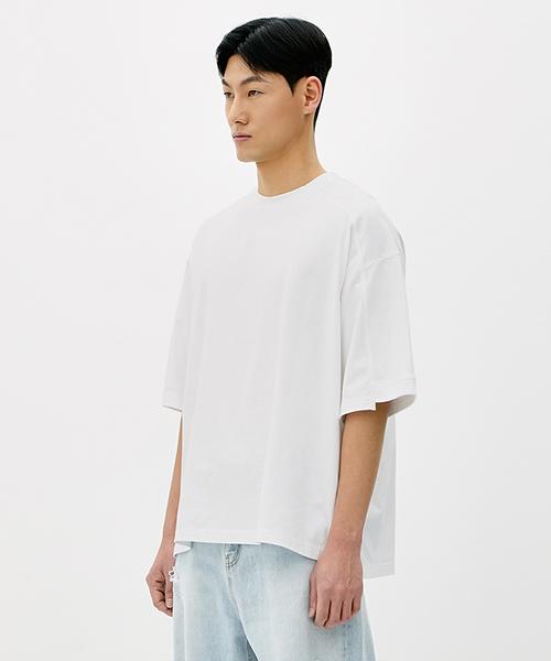 ERRORS EXCEPTED Hs501Wh Asymmetrical Short Sleeve T-Shirt (White)