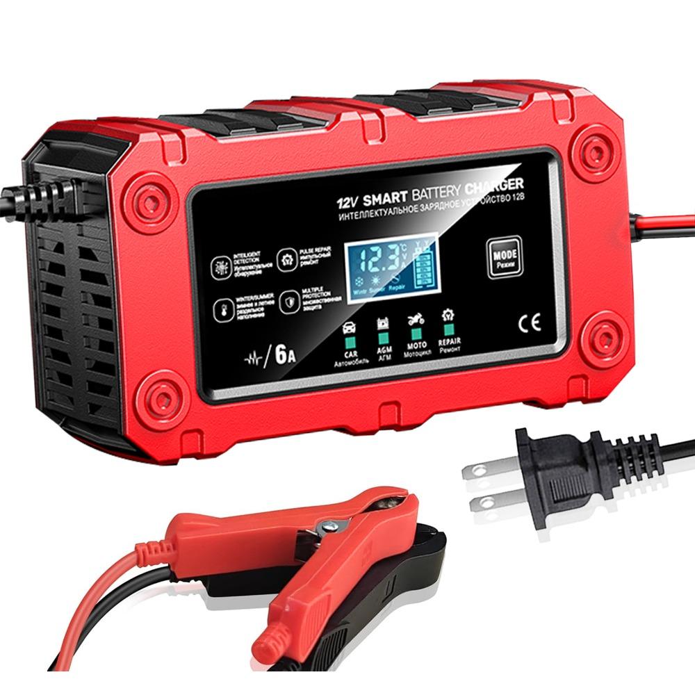 12V 6A Smart Battery Charger ABS Battery Maintainer New Car Battery Charger  Battery Maintenance