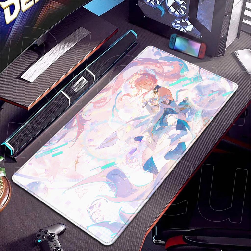 HD Printing XXL Mousepad Game Wuthering Waves Aemeath Mouse Pad Rug Desk Mat Computer Gaming PC Accessories Rubber Keyboard Mats