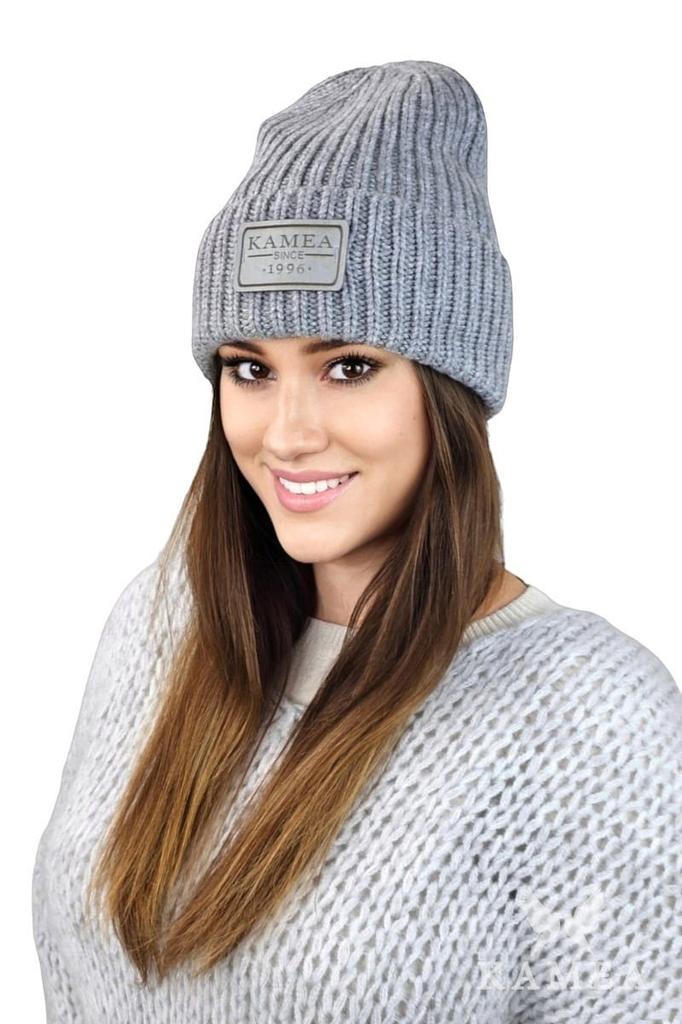 Leticia Cashmere Ribbed Hat Dark Gray