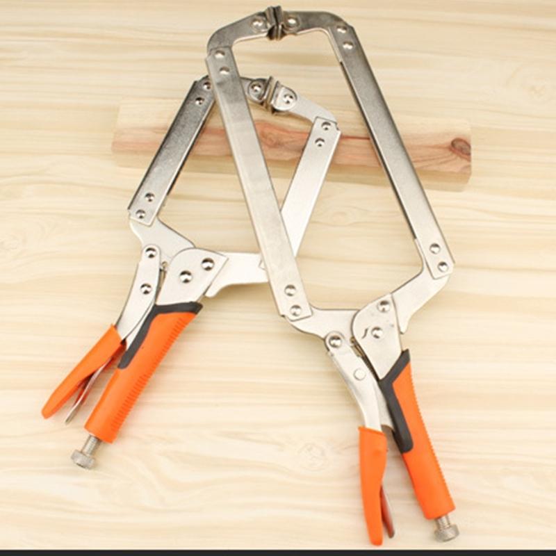 6/9/11/14/18Inch Face Clamps Pocket Hole Clamps for Woodworking, Welding Clamps Metal Vise Grip Clamps Locking C Clamps