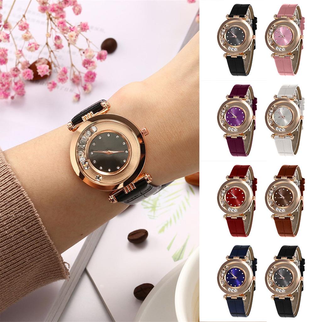 Imitation Leather Loose Diamond Ball Bearing Ladies Watch Diamond Fashion Ladies Quartz Watch