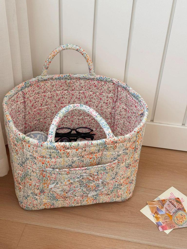 Foldable Floral Laundry Hamper: Lightweight, Portable, and Multi-use Storage Basket