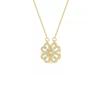 Four-Leaf Clover Multi-Wear Folding Clavicle Necklace with Full Diamond Love Design