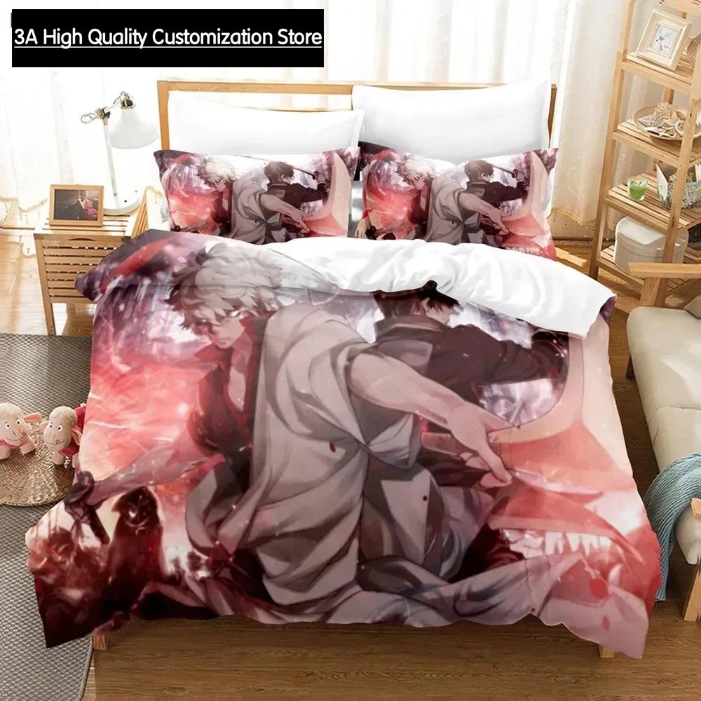 Gintama Bedding Set Duvet Cover Pillowcases For Adult Kids Single Double Full Queen King Boys Teens Sakata Gintoki Bed Linen