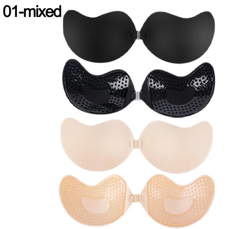 2pcs Women's Reusable Silicone Nipple Cover Self Adhesive Invisible Push Up Bra Pasties Stickers Mango Breast Strapless Bras