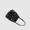 Small Bag Rivet Drawstring Bucket Bag Women Design Rivet Hollow Handbag Punk Style Hollow Shoulder Messenger Chain Women's Bag