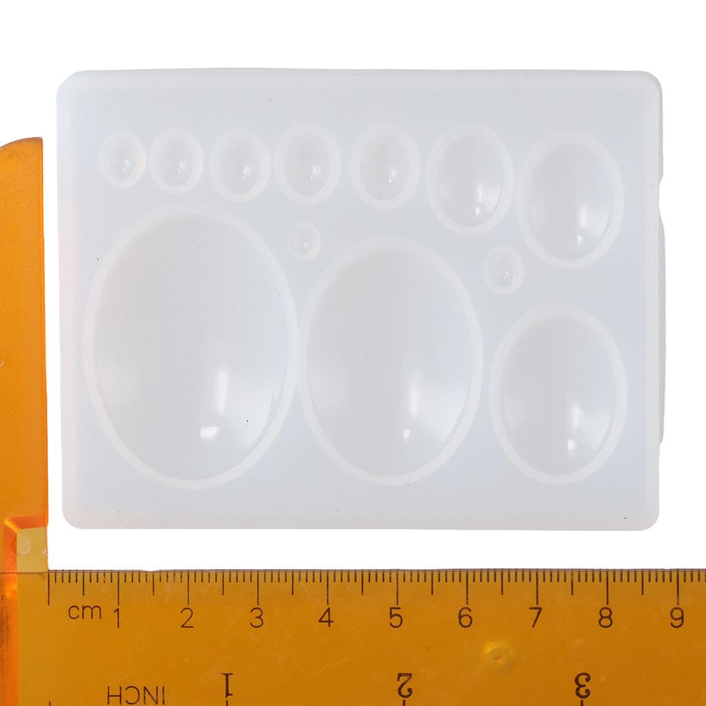 8.5*6.5*1CM Silikonové Oválné Pryskyřičné Formy Bílé 12 Dutinek Náušnice Silikonové Formy DIY Řemeslný Přívěsek