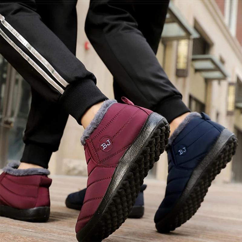 Boots Men Lightweight Winter Shoes For Man Ankle Boots Men's Slip On Casual Winter Boots With Fur Botas Para Hombre Black