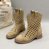 Inner heightening Martin boots women's 0000 new summer hollow breathable hole shoes retro versatile and thin short cool boots