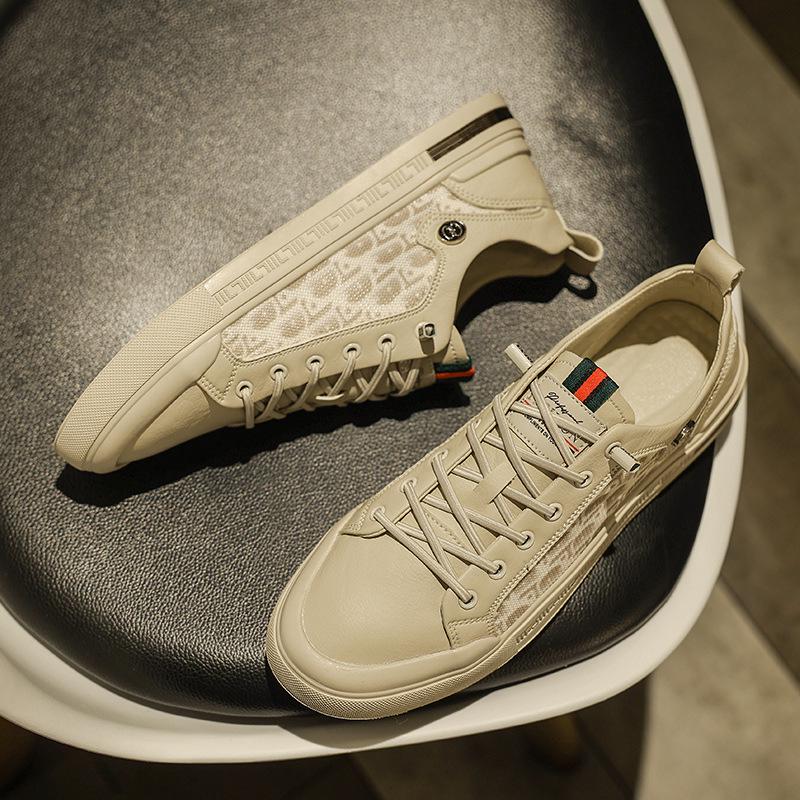 

Мужские легкие белые кеды - Повседневный корейский стиль на все сезоны 41 песочный