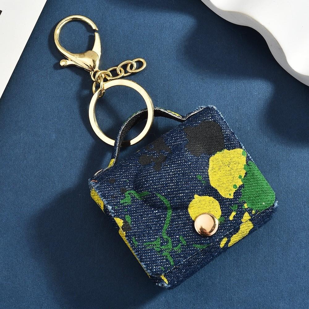 Fashion Small Fragrance Mini Bag Portable PU Earphone Storage Bag Keychain Backpack Pendants
