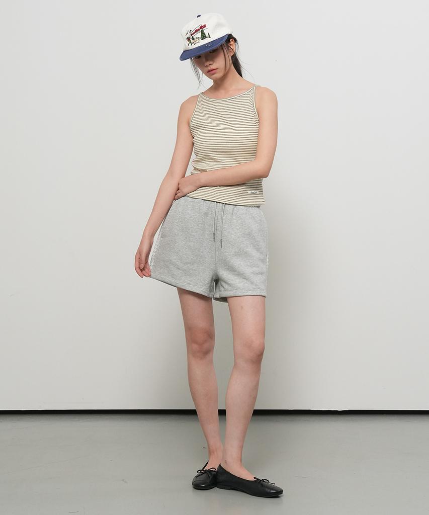 GENERALIDEA Lace-Trimmed Sweat Shorts [Melange Grey] / Gf2Lhp526