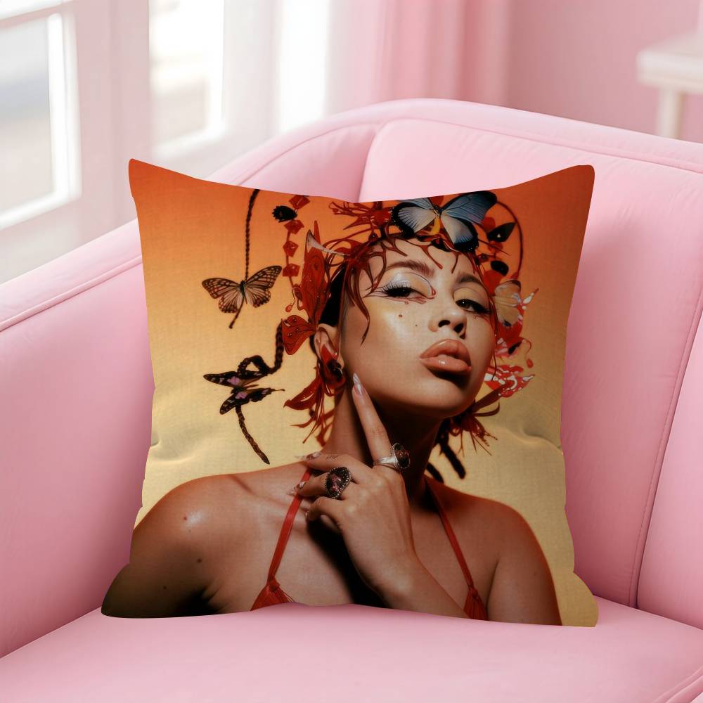 Singer Pop K-Kali Uchis Pillow Gift Home Office Decoration Bedroom Sofa Car Cushion Cover Case 45X45